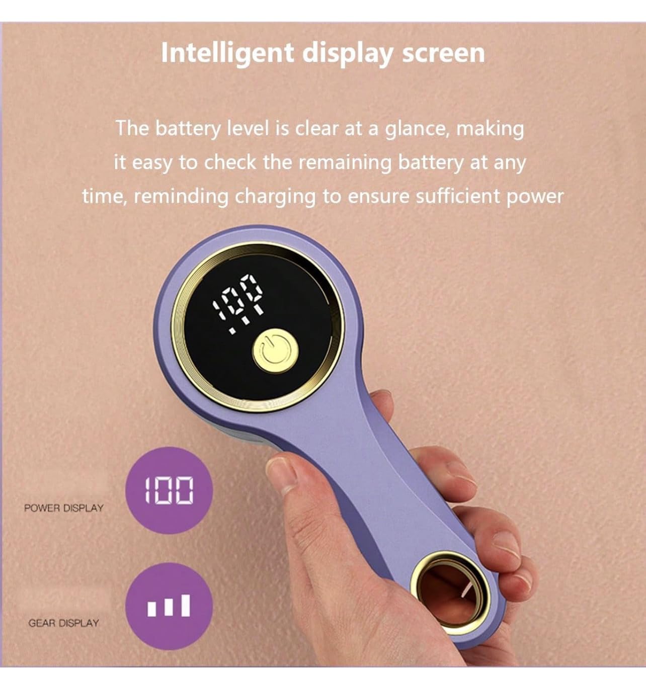 Digital Display 3 Speed Mode Lint Remover/Shavers Cum Fuzz Remover, Rechargeable Fabric Shaver for All Woolens, Sweaters, Blankets, Jackets (Multicolour)