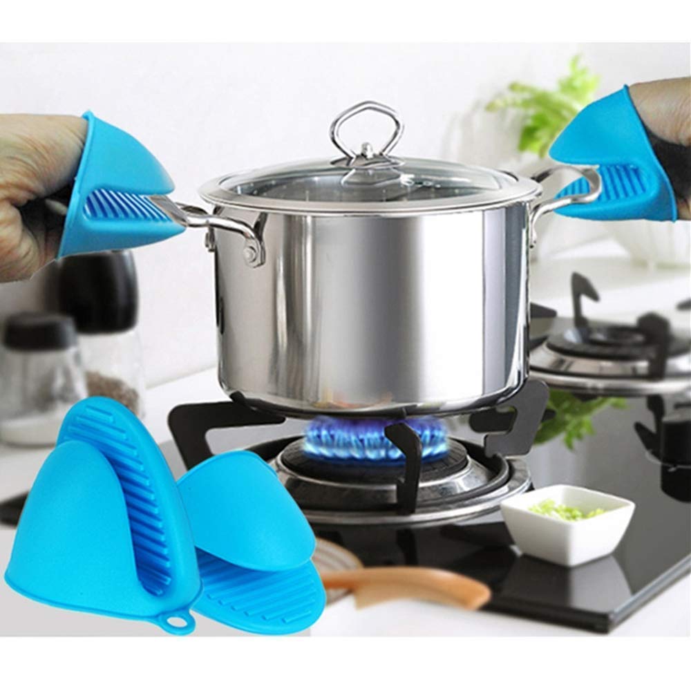Silicone Pot Holder Heat Resistant, Oven Mitts Glove Cooking Utensils Pinch Grips Hand Clip Convenient Kitchen Tool (Multicolor)