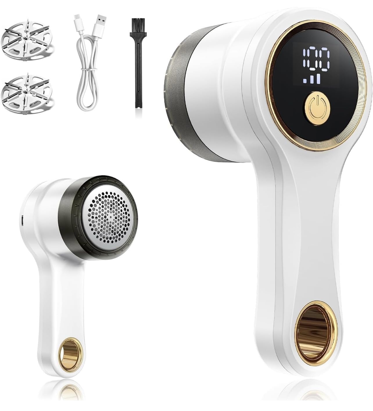 Digital Display 3 Speed Mode Lint Remover/Shavers Cum Fuzz Remover, Rechargeable Fabric Shaver for All Woolens, Sweaters, Blankets, Jackets (Multicolour)