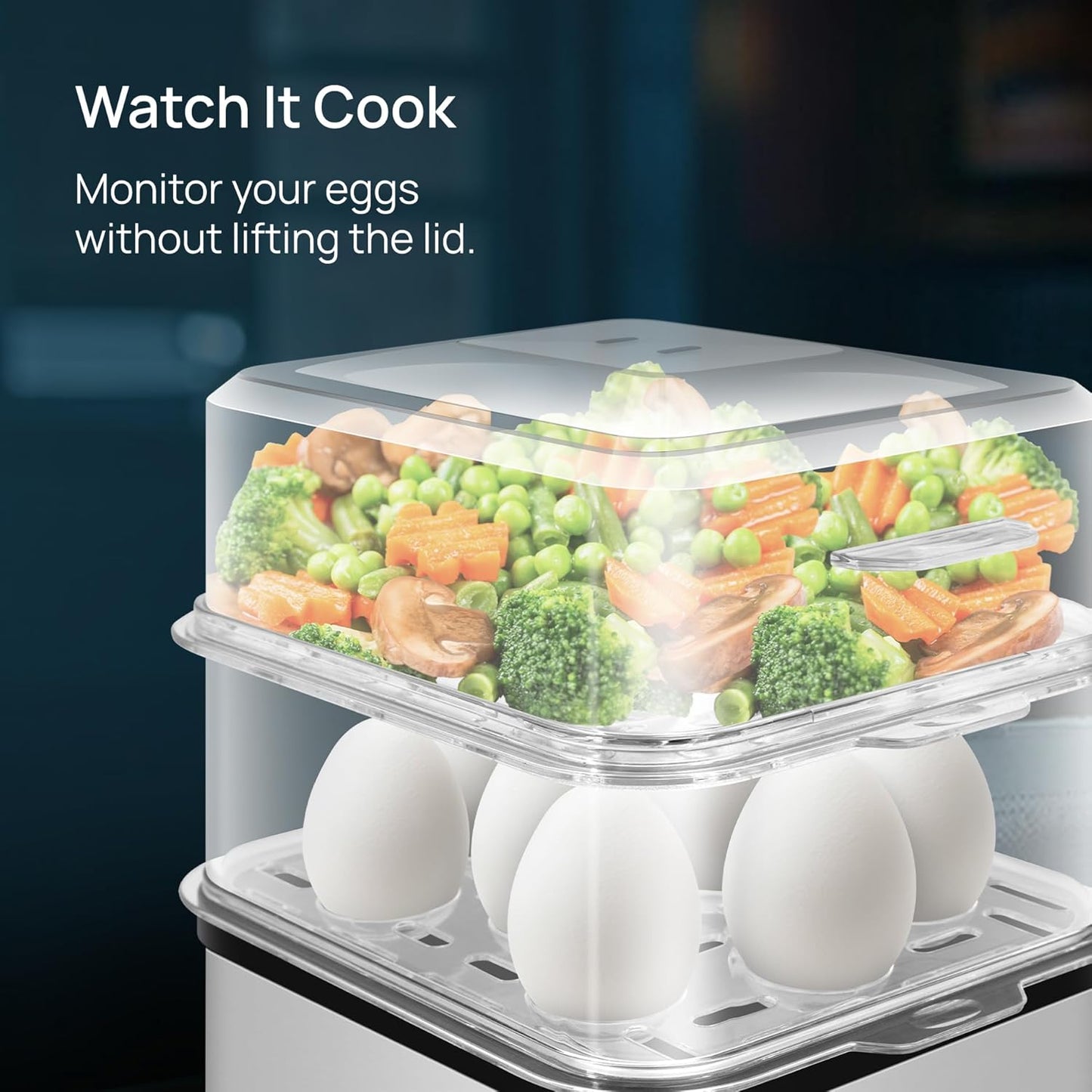 Wipro Elato BE201 4in1 Multicooker 500 Watt - Boils up to 16 Eggs, Steam Rice, Poach Eggs, Cook Vegetables - 3 Boiling Modes, Concurrent Cooking - 2 Year Warranty
