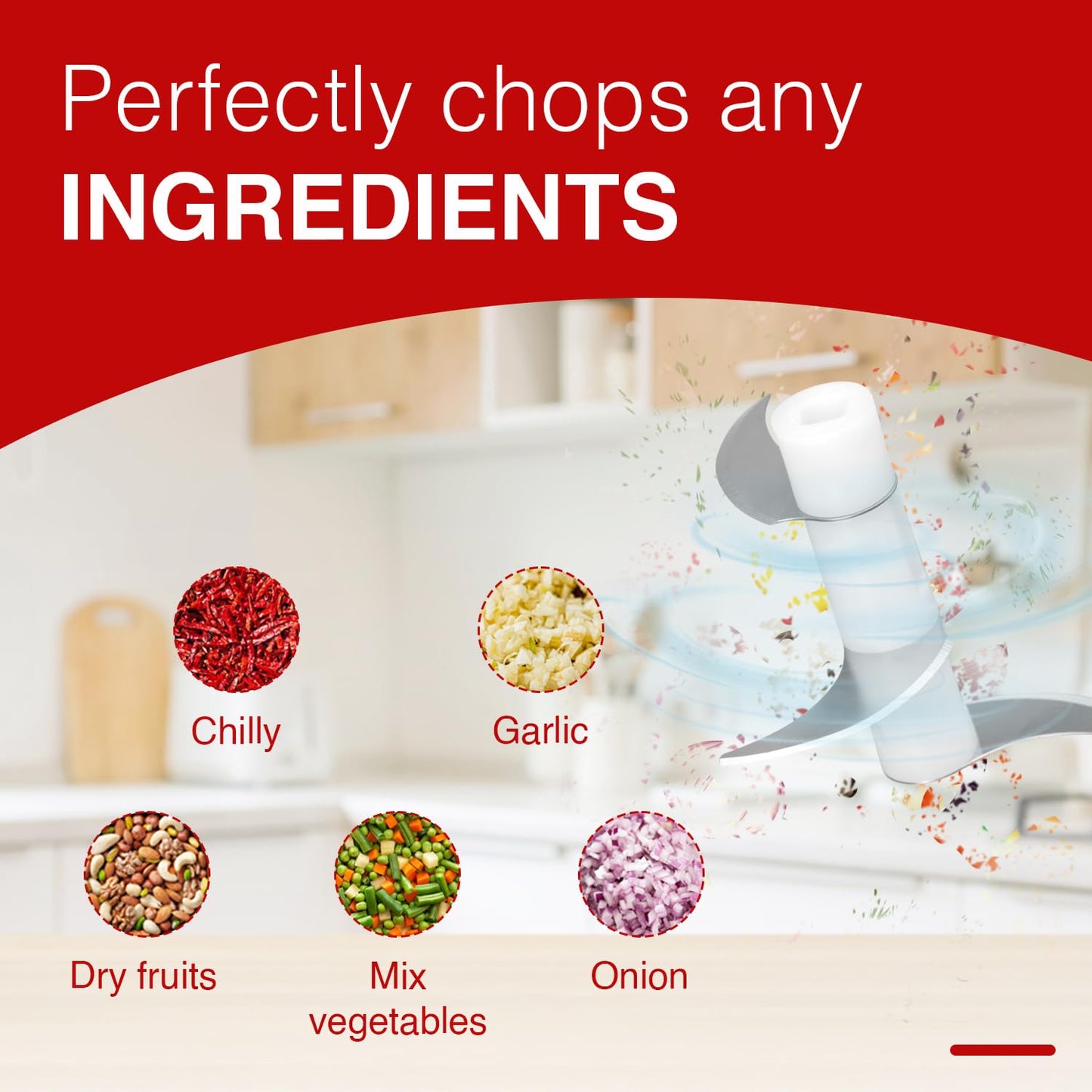 Pigeon Zoom Electric Chopper 350 ml, Portable with 3 Stainless Steel Blades for Effortlessly Chopping Vegetables and Fruits - Green, 30 Watts