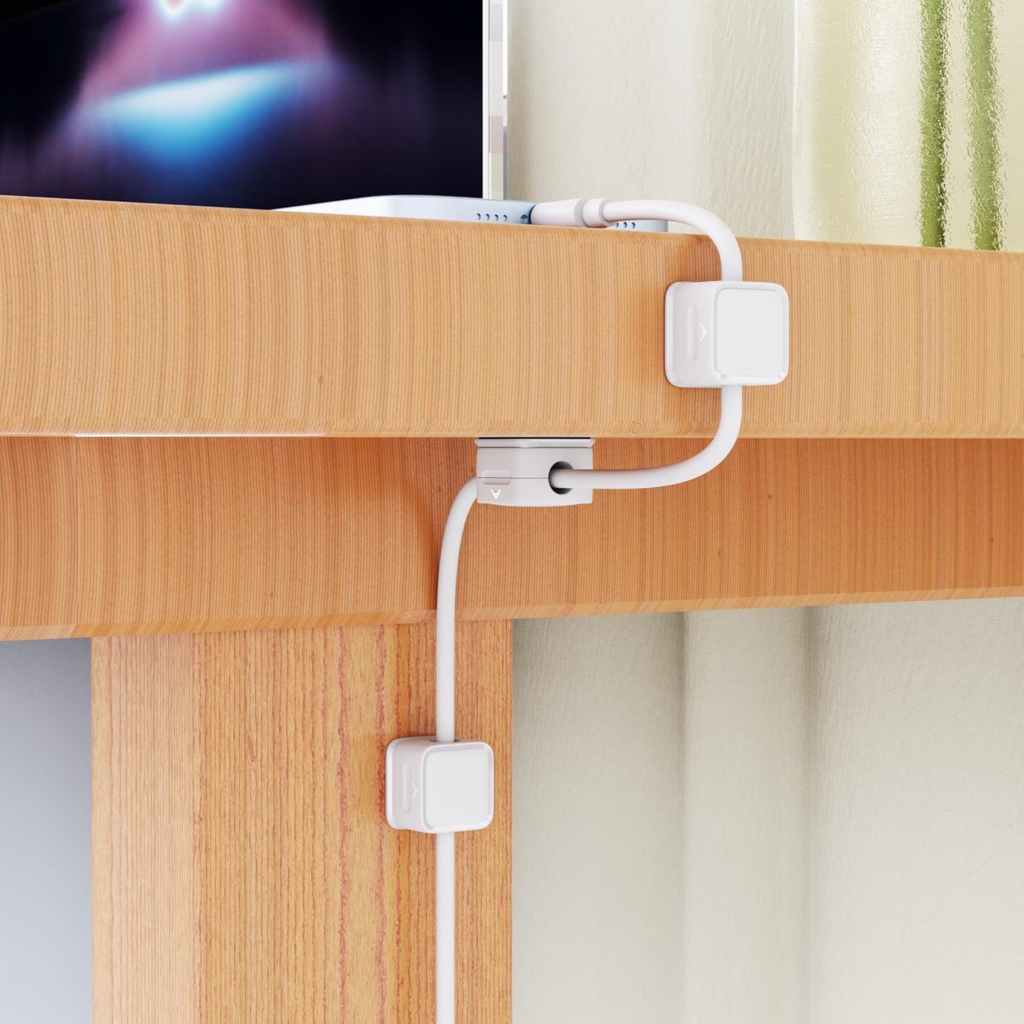 Cord Organizer Holder, 6 Pack Magnetic Desk Cable Clips Management, Hide Phone Charging Cable Keeper, Strong Adhesive Wire Charger Holder for Nightstand, Kitchen Appliances, Office Supplies